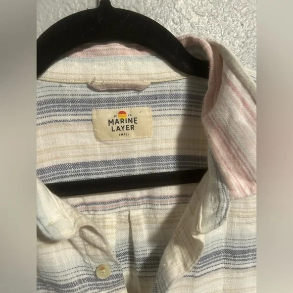 Men’s marine layer striped button up - Picture 5 of 8